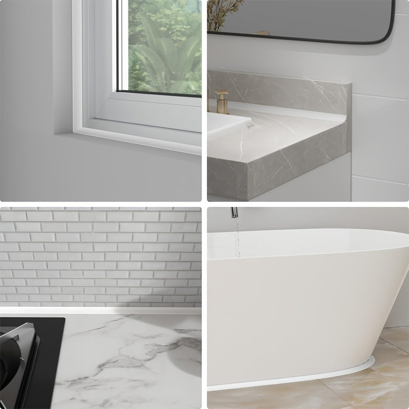 Plastic Waterproof Water Dam Barrier Strip Self-Adhesive for Shower Sink Tub