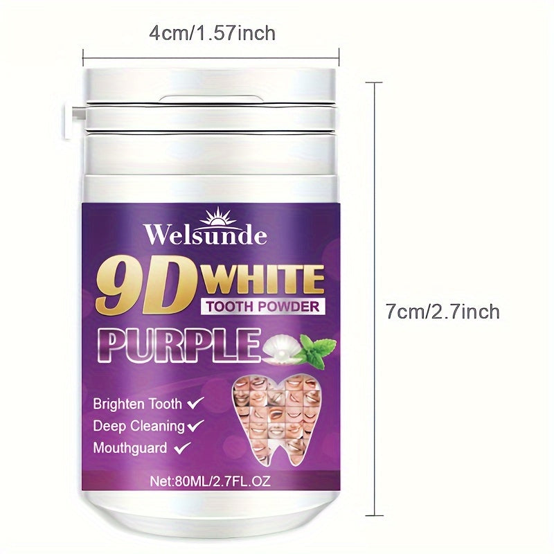 Purple Tooth Powder for Men and Women Deep Clean Fresh Breath Travel Convenience