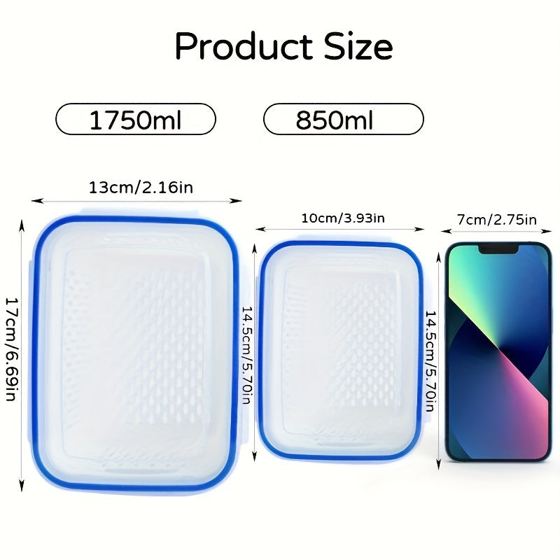 Goʻsht, don, meva uchun 4 ta suyuqlik o'tkazmaydigan, BPAsiz oziq-ovqat saqlash konteynerlari to'plami