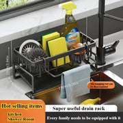 Organizador de especias y grifo para fregadero de cocina, sin pared, de metal resistente a la oxidación