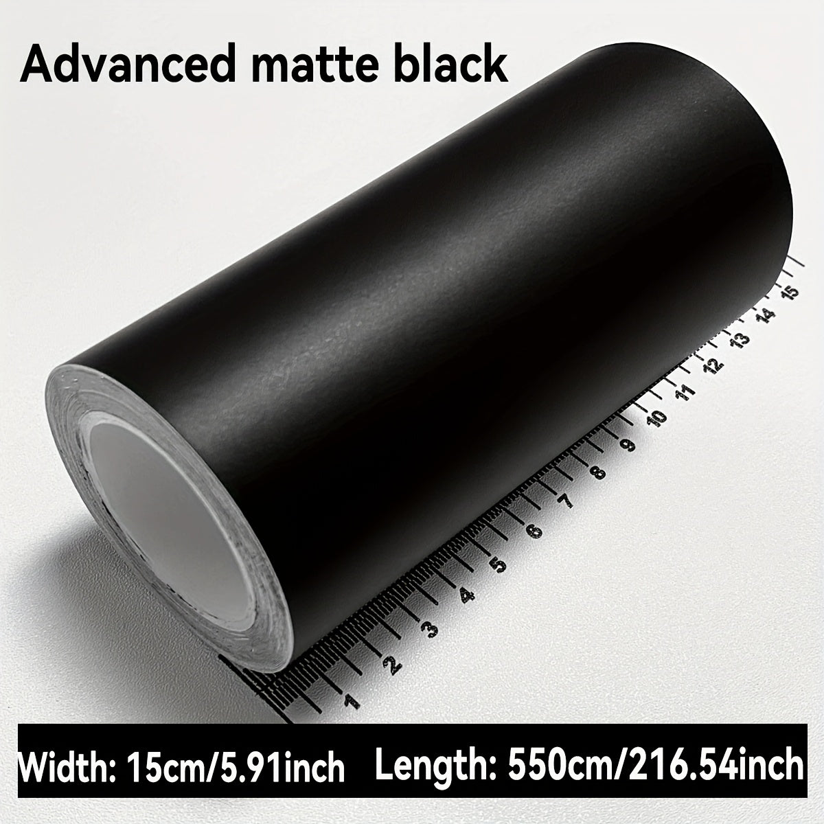 Vinilo de fibra de carbono para coche, pegatina, negro mate, película protectora brillante