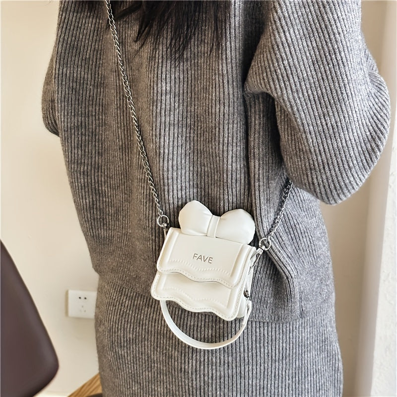 Kids Girls Pink Crossbody Bag with Bow Accent and Embossed Flap for Daily Use