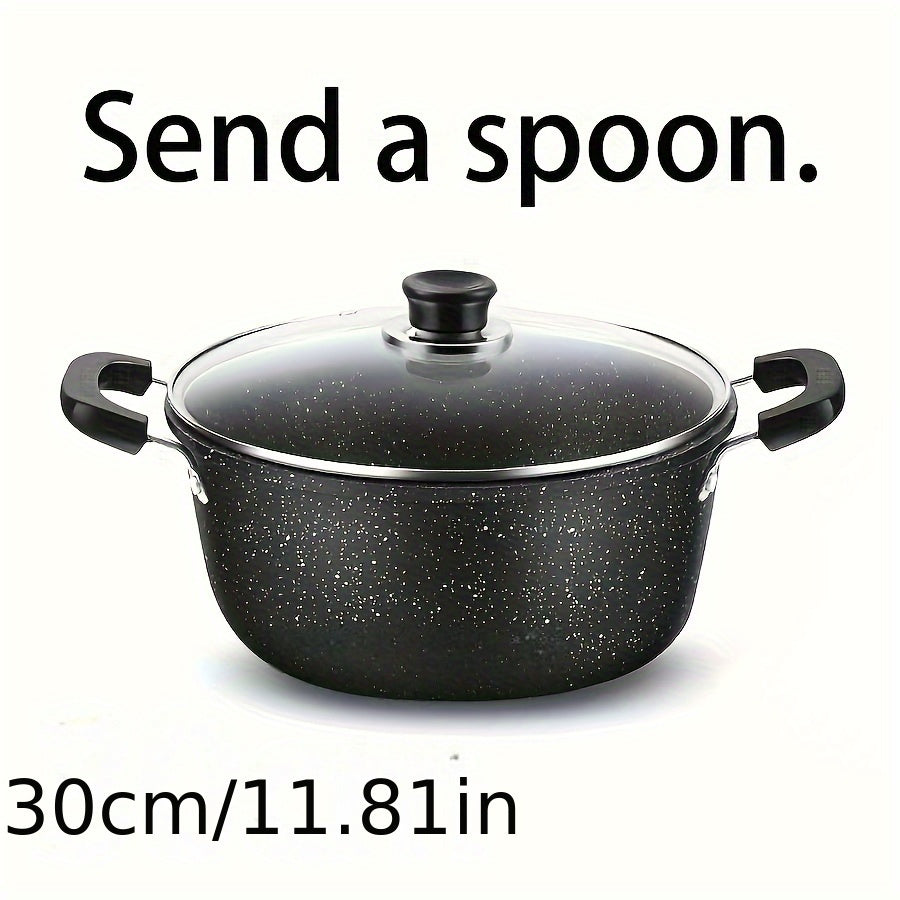 Cast Iron Non-Stick Soup Pot with Handle, Large Capacity for Stewing and Cooking