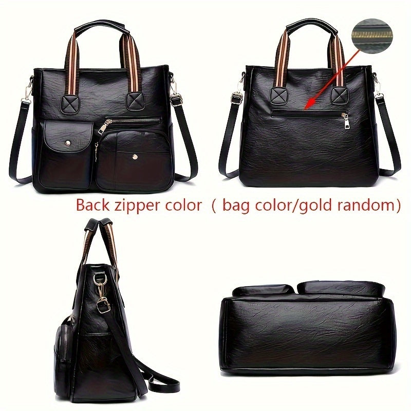 PU Crossbody Bag for Women with Multiple Pockets Lightweight Zipper Closure Removable Strap