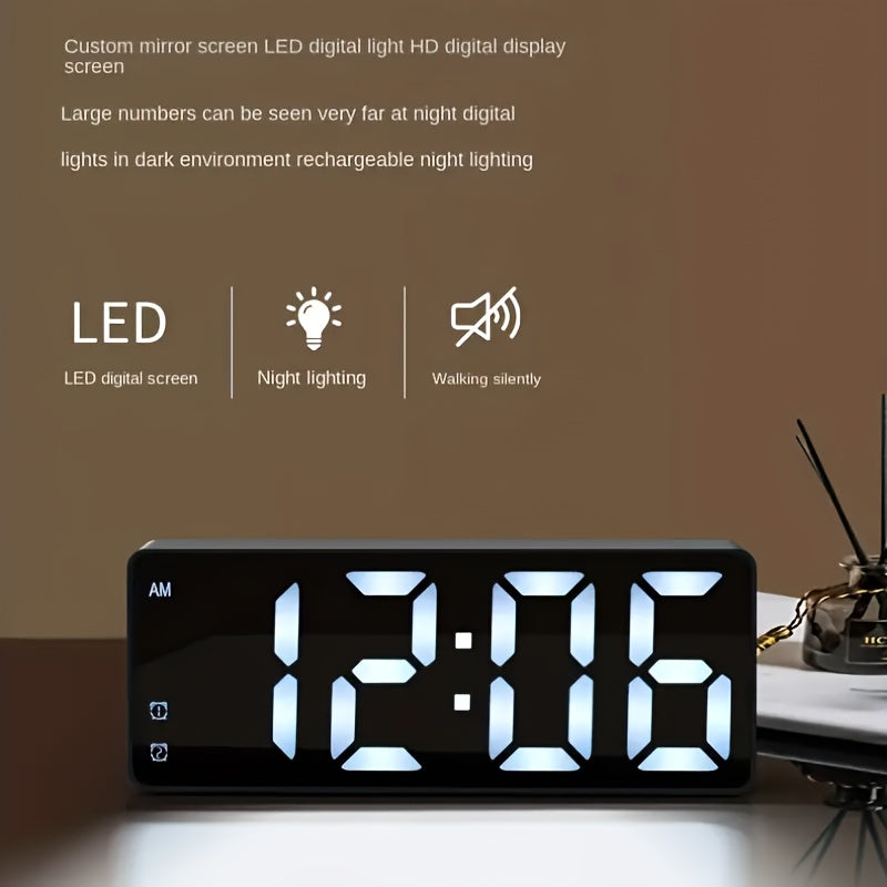 Digital Alarm Clock with USB Charging Dual Alarms 12/24 Hour Display Sleep Function