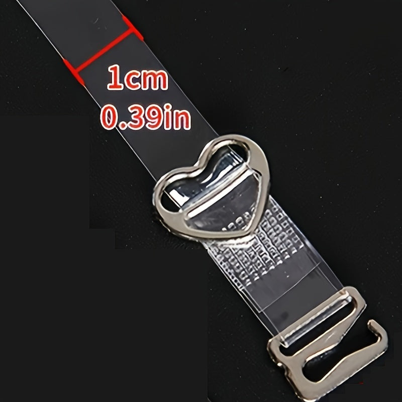 10pcs Invisible TPU Bra Straps with Metal Clasps Solid Color Adjustable Support