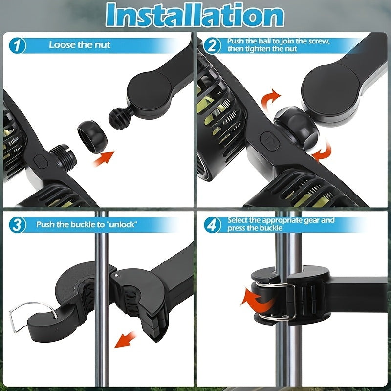 Portable USB car fan with rear seat backrest and electronic fan for strong wind