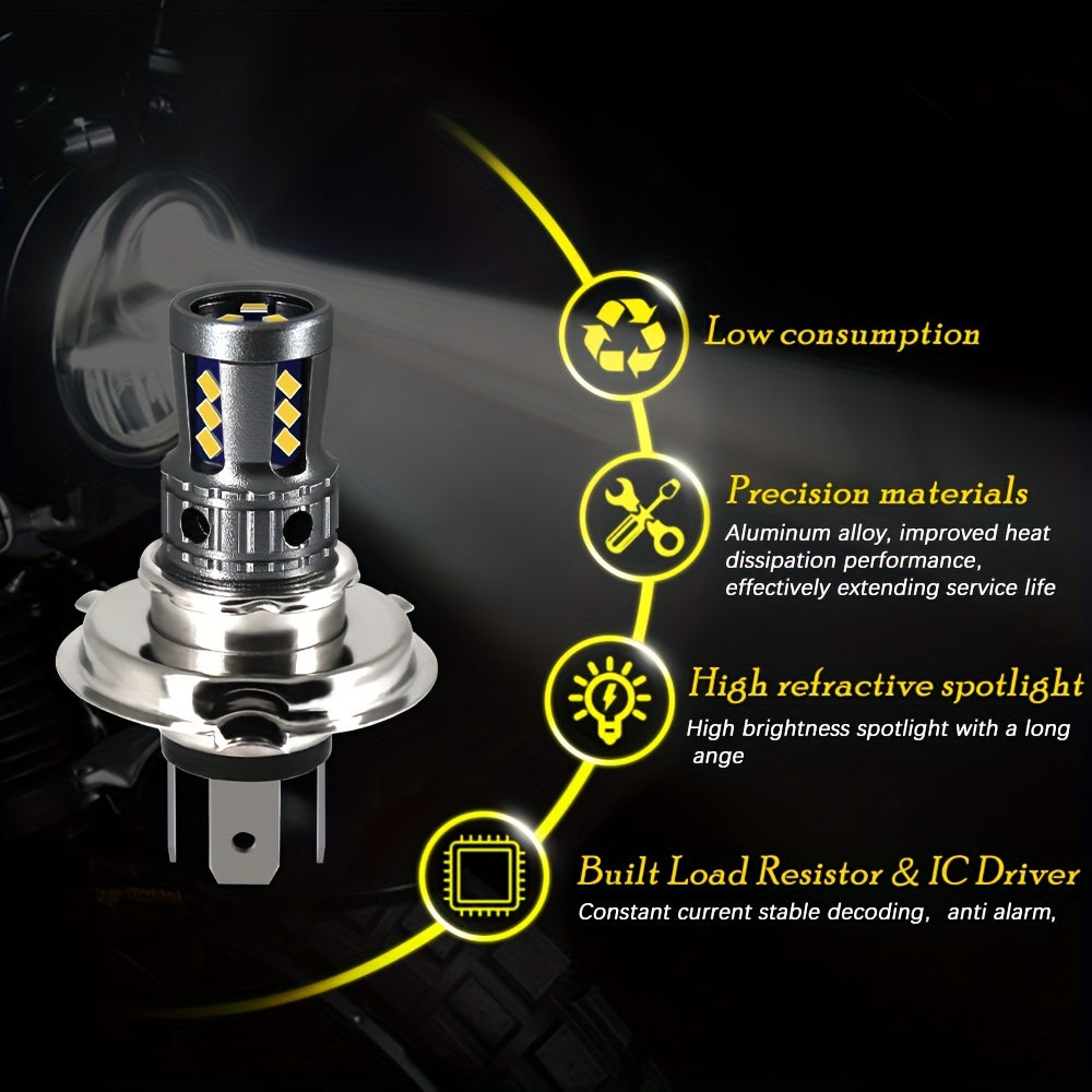 Mototsikl LED farasi H4 yuqori va past chiroq oq 12V tuman chirog'i