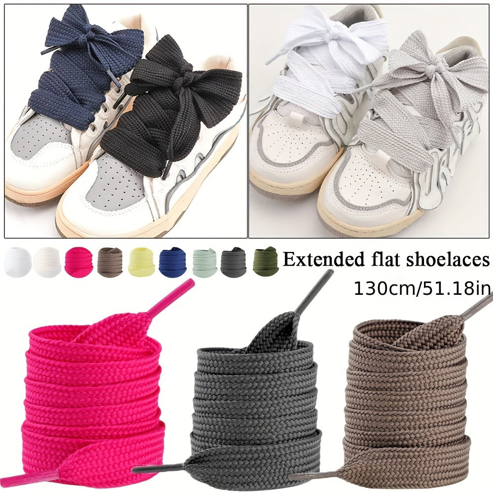 Flat Shoelaces with PVC Tips for Sneakers Casual and Outdoor Shoes