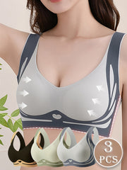 Women's Sports Bras High Support Wireless Bralette with Removable Padding Set