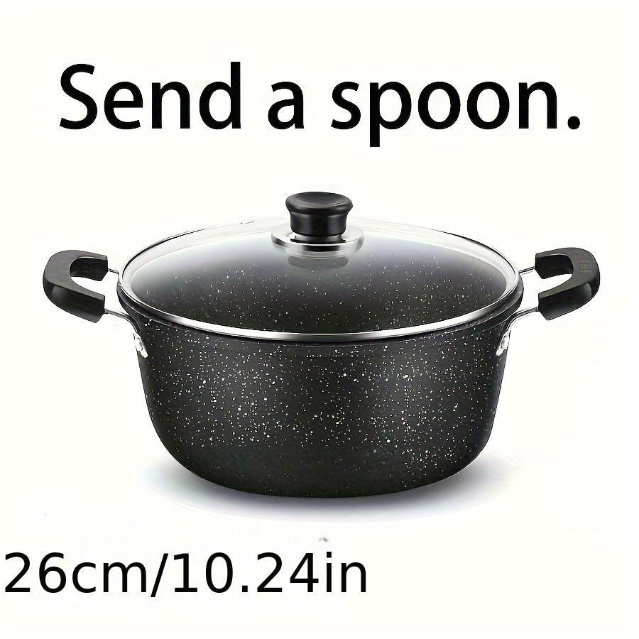 Cast Iron Non-Stick Soup Pot with Handle, Large Capacity for Stewing and Cooking