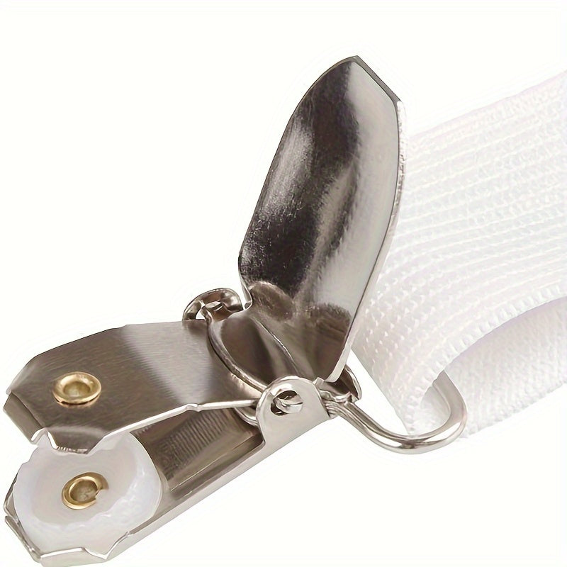 Set of 4 Adjustable Bed Sheet Clips for Quilts, Curtains, Sofa Covers White