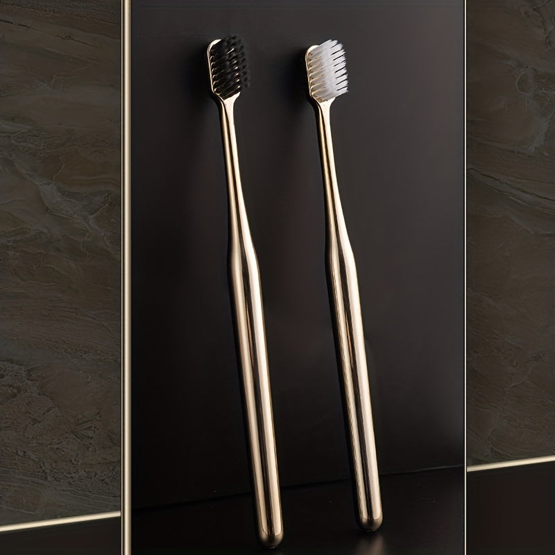 Adult Soft Full-Size Silk Bristle Gold Toothbrush