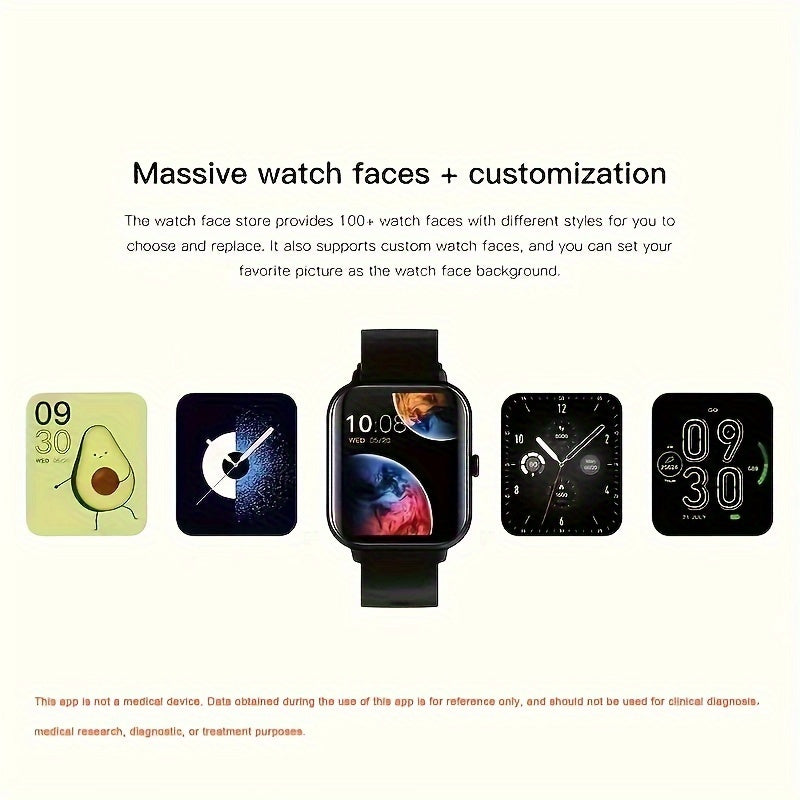 1.83 Inch Full Screen Metal Body Smart Watch for Android iPhone with Wireless Voice Calling and IP68 Water Resistance