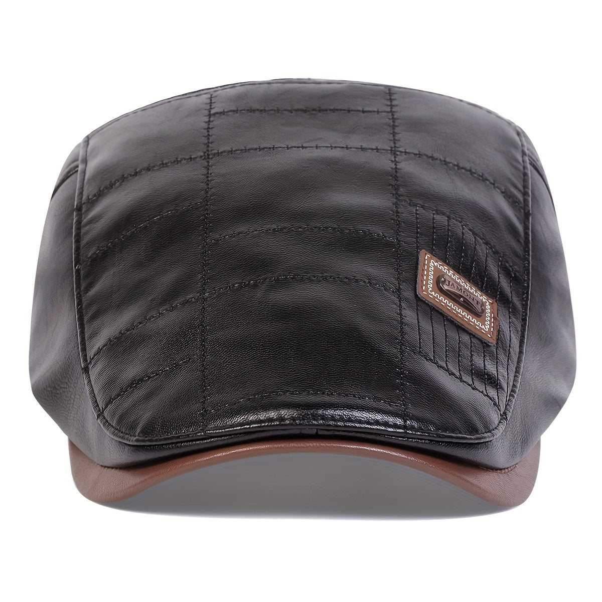 Men's PU Leather Beret for Autumn Winter Travel Casual Vintage Style
