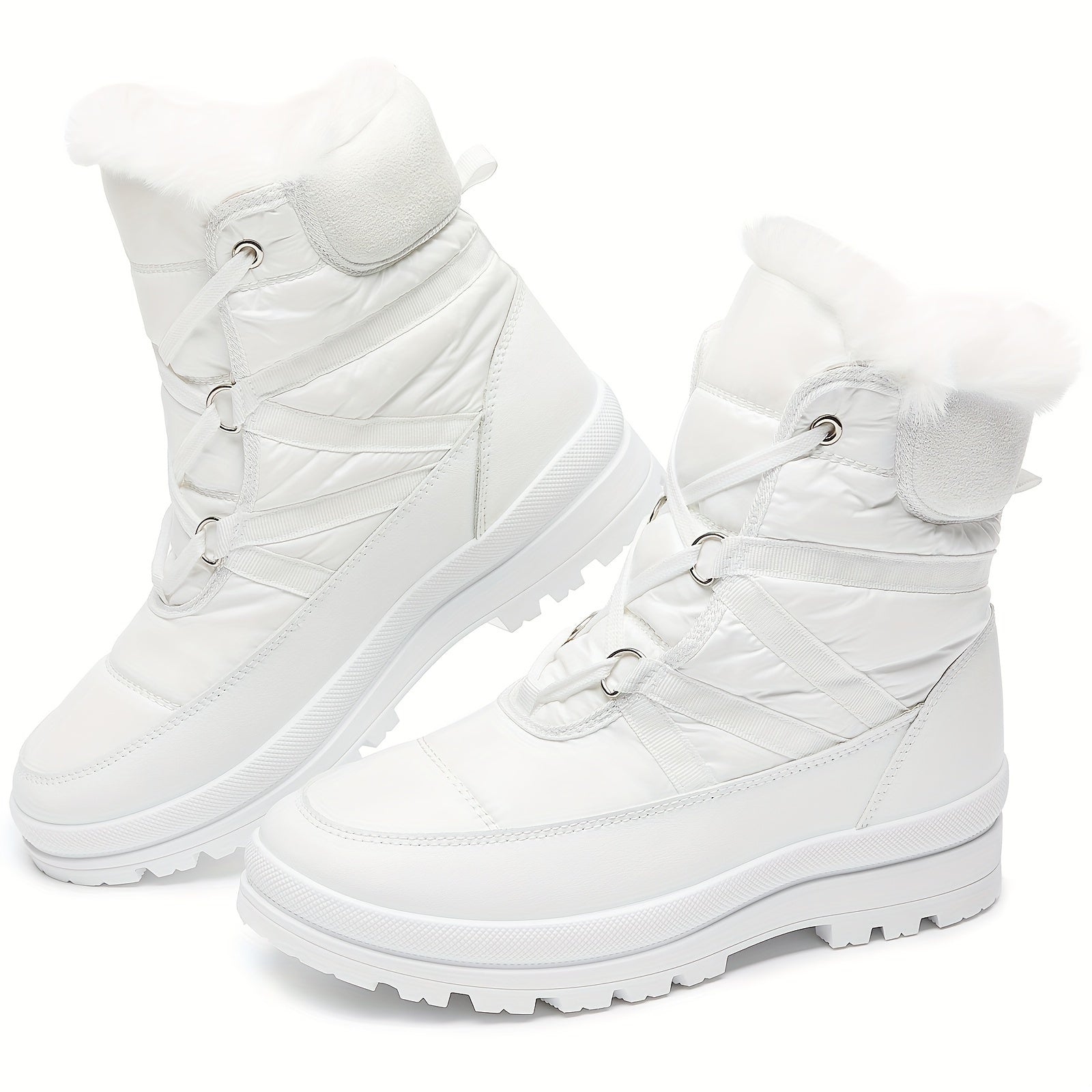 Women's Fleece-Lined Mid-Calf Winter Boots with Thick Platform Sole