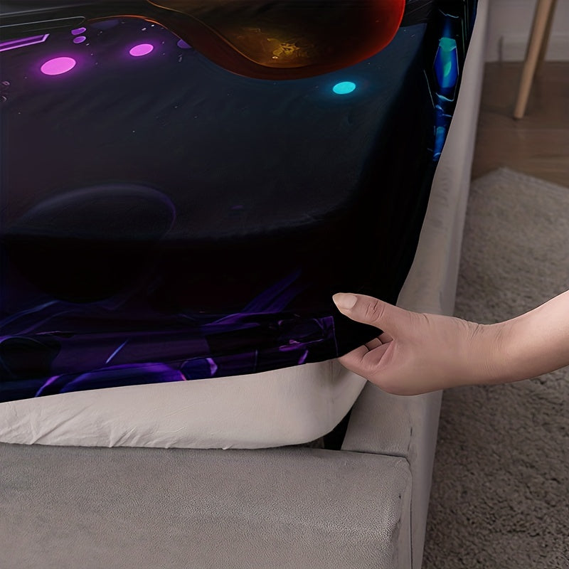 Set of 3 Breathable Gamepad Print Fitted Sheets Mattress Protector Set for Bedroom