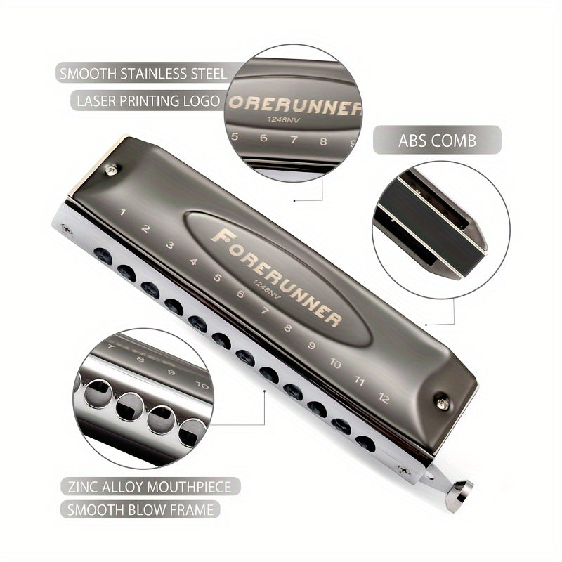 C tonnali xromatik harmonika, 12 teshik va kulrang qutisi bilan