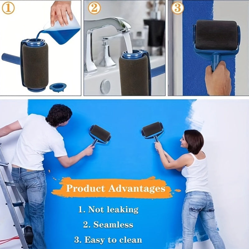 Professional Paint Roller Brush Set with Extension Rods for Wall and Ceiling Painting