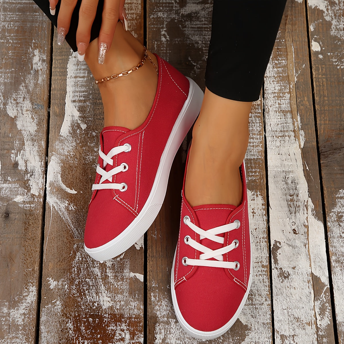 Women's Breathable Casual Sneakers with Rubber Sole, Lightweight, All-Season