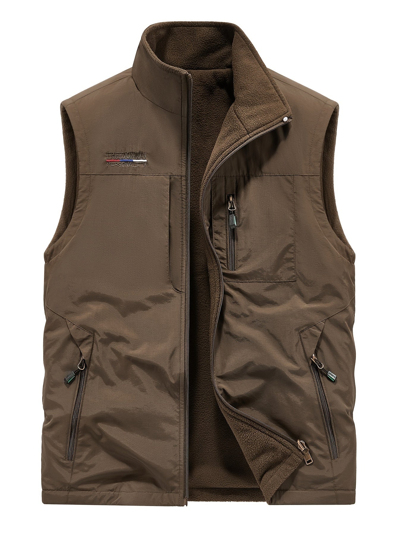 Men's Nylon Casual Zip Up Vest for Spring and Fall Outdoor Wear