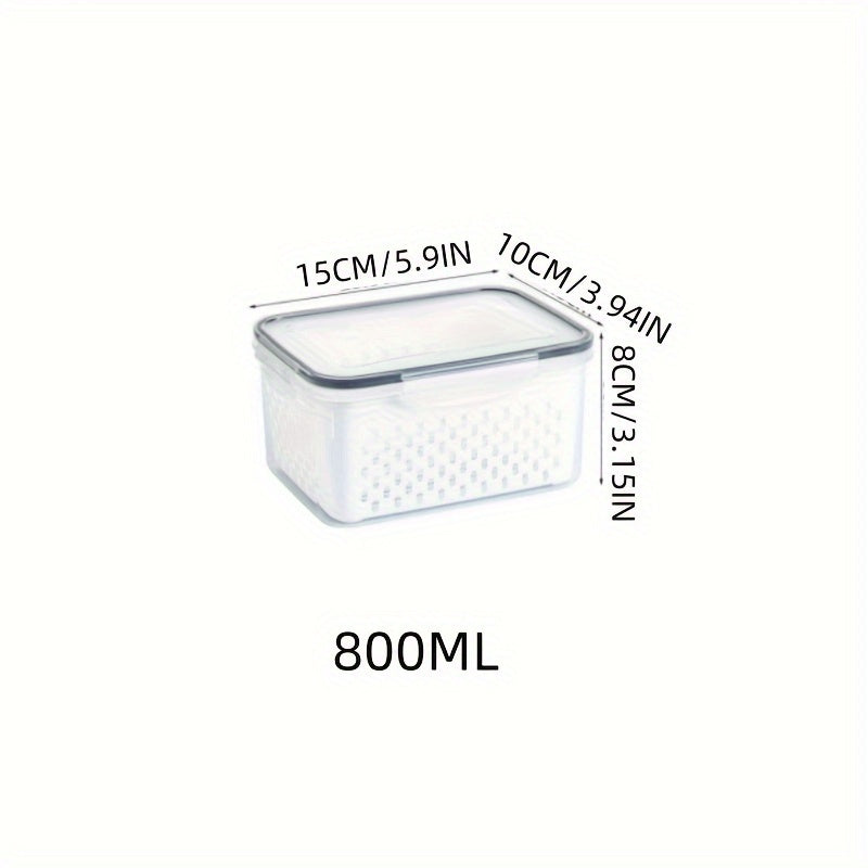 BPA-Free Fruit Storage Container with Drain Colander and Airtight Lid for Refrigerator