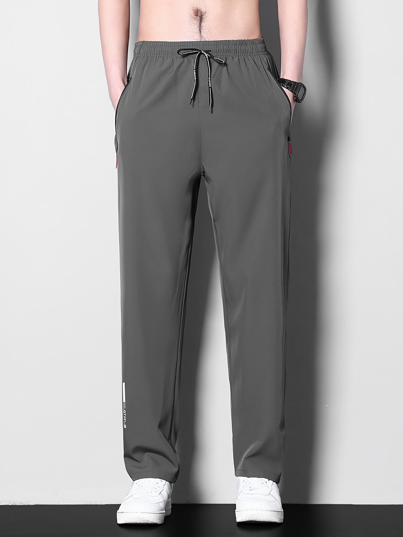 Pantalones casuales para hombre de poliéster con estampado, corte regular, primavera-verano, tallas grandes