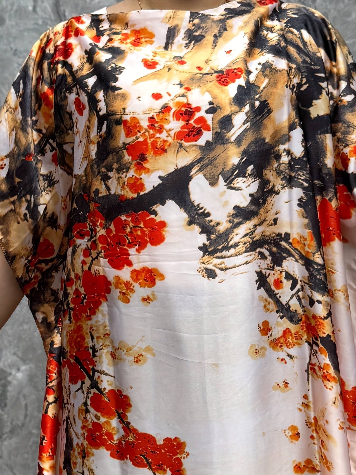 Women's Plus Size Maxi Kaftan Dress Flowy Floral Summer Beachwear