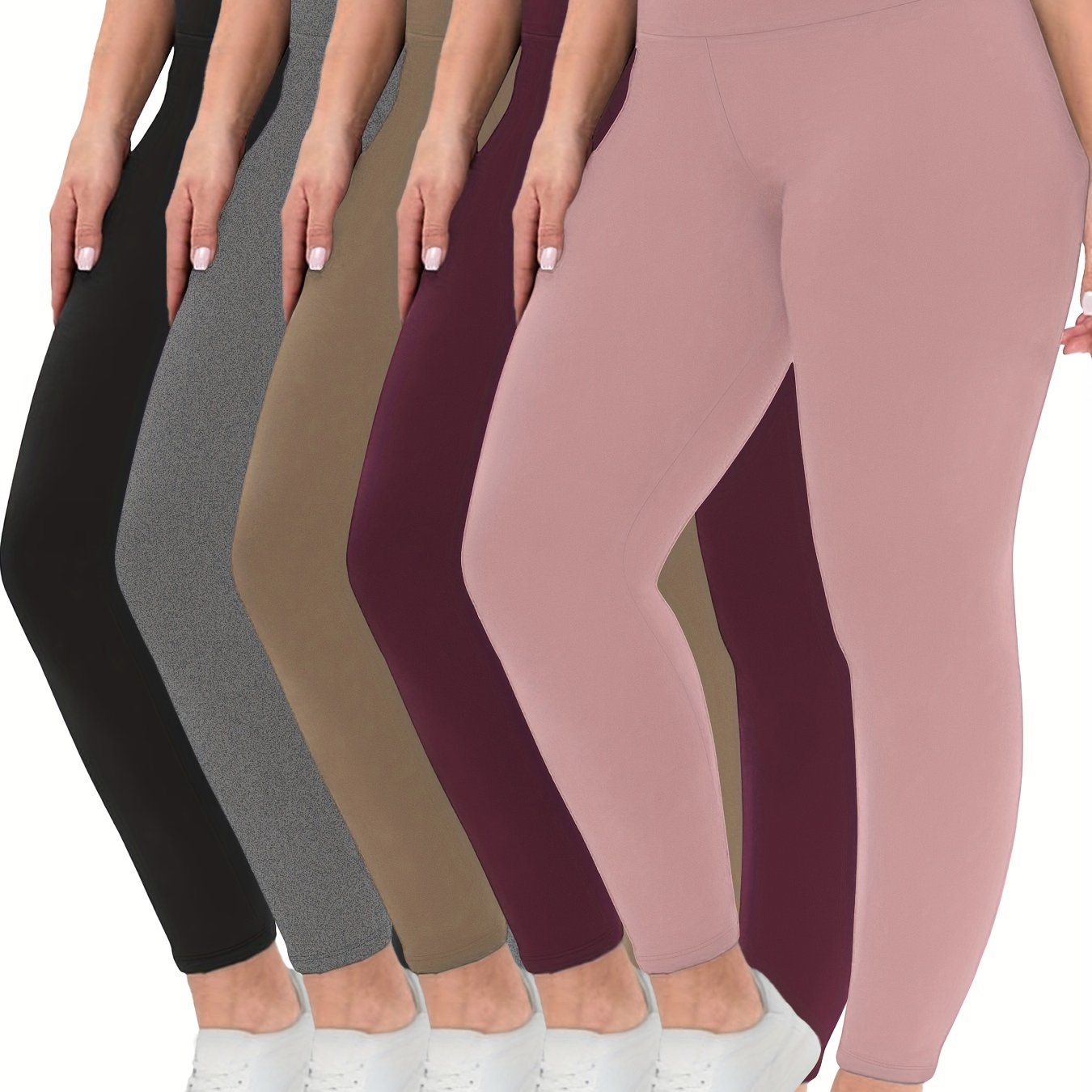 Plus Size High-Waisted Yoga Leggings for Women Soft Tummy Control Stretchy