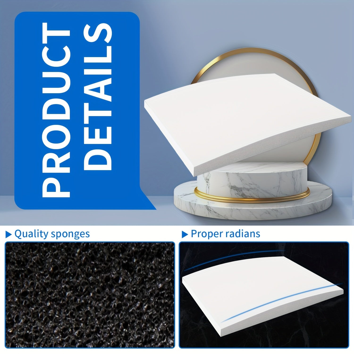 White Foam Sofa Cushion Support Arch 50.8cm x 50.8cm for Sagging Repair