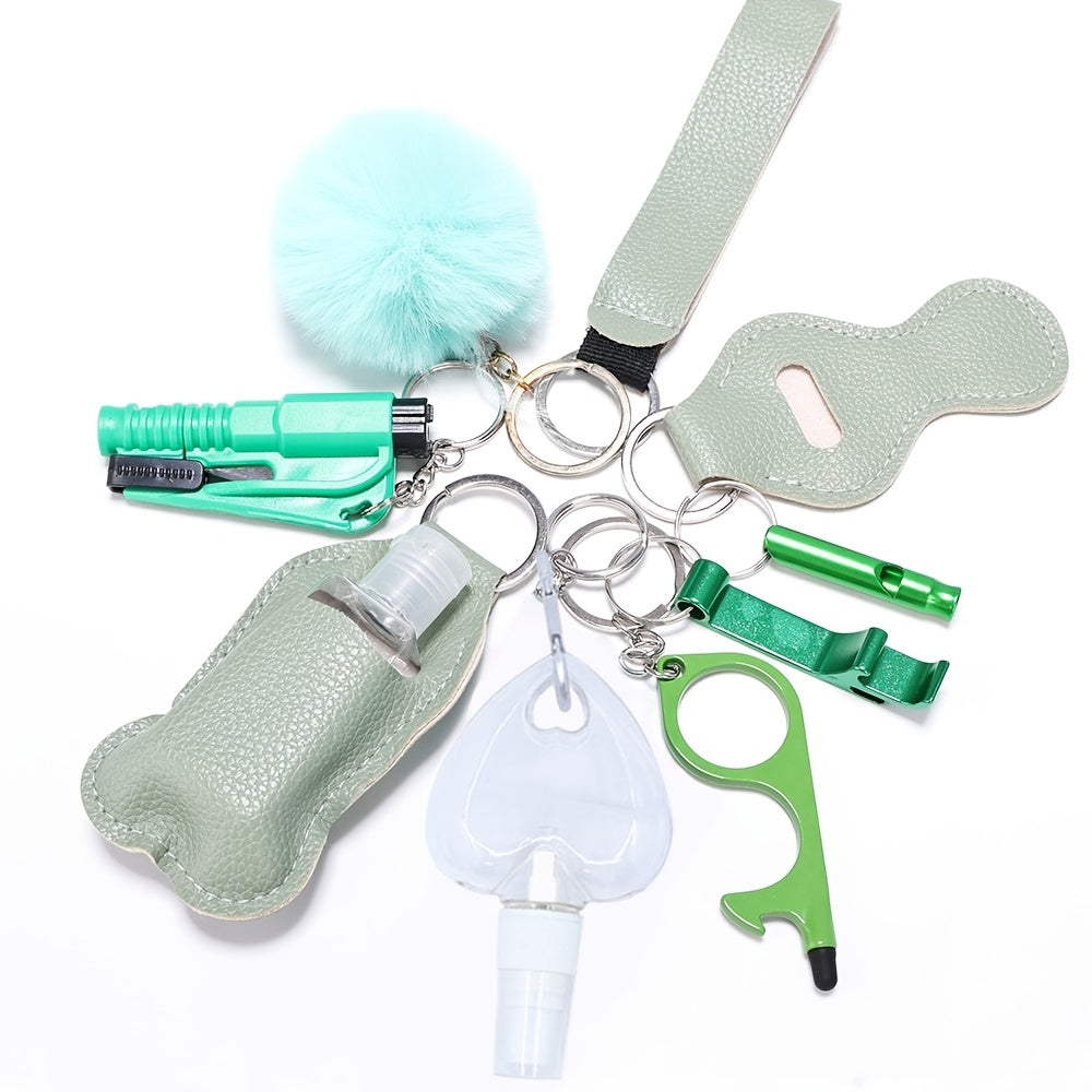 Self-Defense Kit for Women 10-Piece Emergency Safety Set with Window Breaker Spray Lipstick Holder