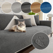 Chenille Sofa Cover Spill-Resistant Pet-Friendly Non-Slip Machine Washable Protector for Various Sofa Sizes