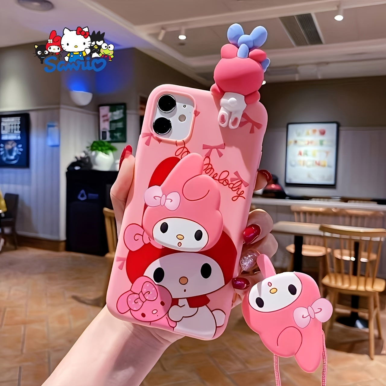 Cartoon Phone Case with Stand for iPhone TPU Soft Cover Fashionable and Cute