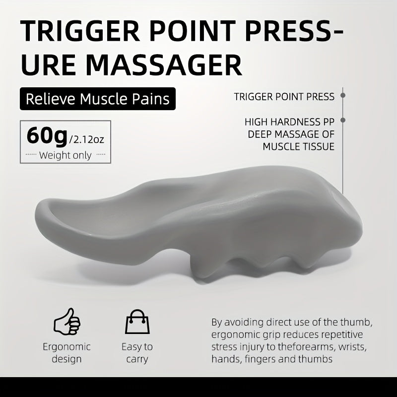 Ergonomik Barmoqni Saqlovchi Massajer, Trigger Nuqtasi Chuqur To'qima Massaji uchun, Orqa va Bo'g'imlardagi Og'riqli Mushaklar uchun Elektrsiz Qo'l Terapiyasi.
