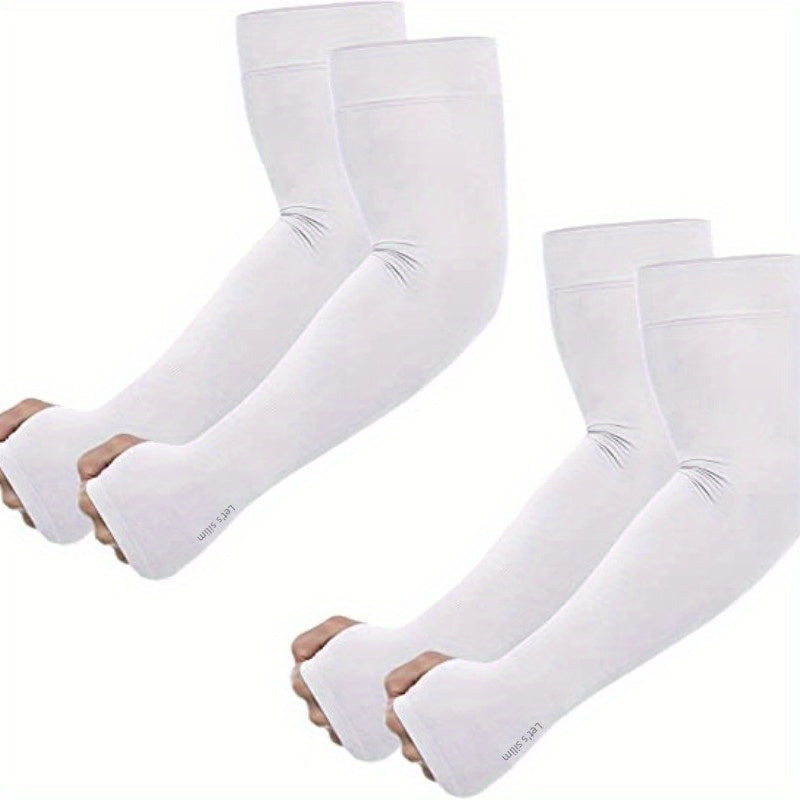 Manguitos transpirables con protección UV para deportes, hombres y mujeres, nylon spandex, negro, blanco, gris