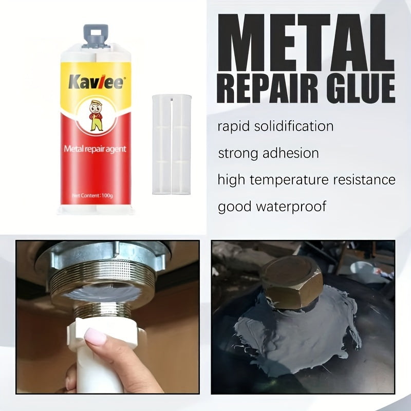 100g Metal Repair Glue Strong Bonding Heat Cold Resistant Quick Application Epoxy Gel