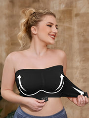Women's Plus Size Seamless Strapless Bandeau Bra Breathable Quick-Dry Sports