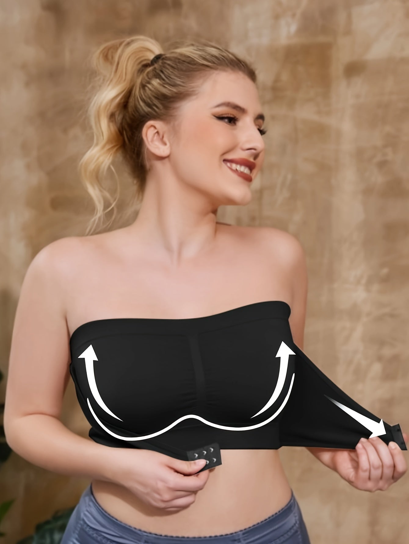 Women's Plus Size Seamless Strapless Bandeau Bra Breathable Quick-Dry Sports