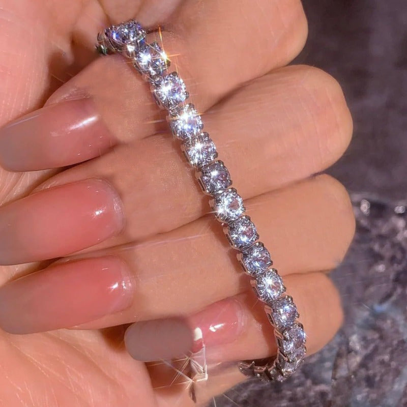 Zarif 925 Sterling Silver bilaguzuk, porloq tabiiy toshlar bilan bezatilgan - Abadiy dizayn, erkaklar va ayollar uchun ajoyib sovg'a, Rojdestvo, Shukronalik, Halloween yoki shunchaki sabab bilan har qanday tadbir uchun mukammal - Hammaga mos keladi.