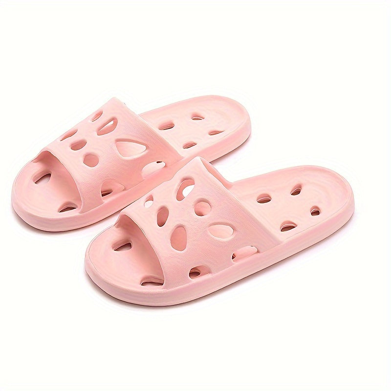 EVA Slippers Solid Color Hollow-Out Non-Slip Drainage Shower Slides