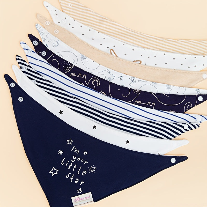 6pcs Baby Bibs for Boys and Toddlers Cotton Double Layer Drool Towel Burp Cloth Gift