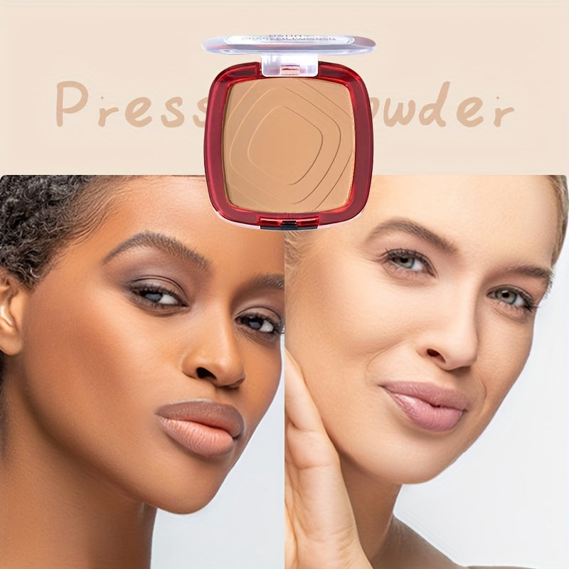 Women Matte Full Coverage Pressed Powder Foundation with Puff Oil Control