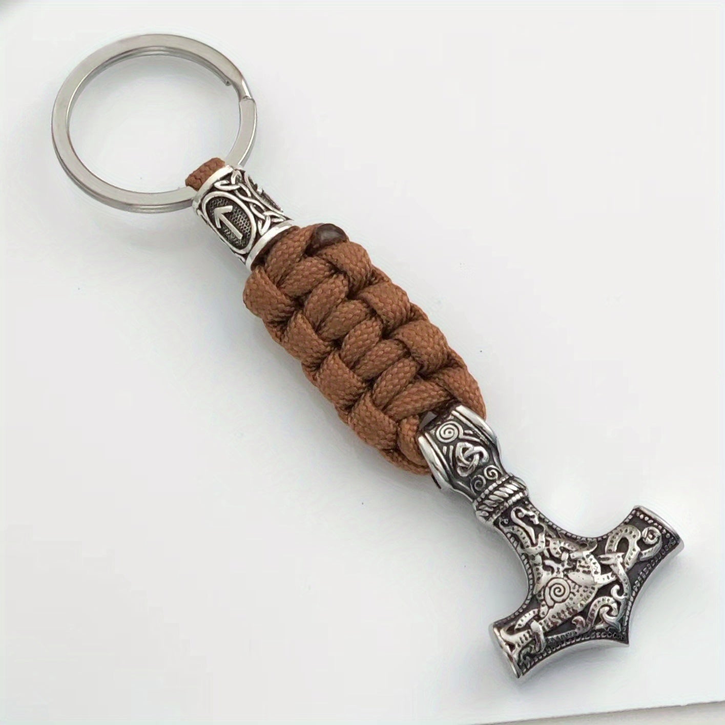Handmade Viking Thor's Hammer Keychain Metal Norse Mythology Gift