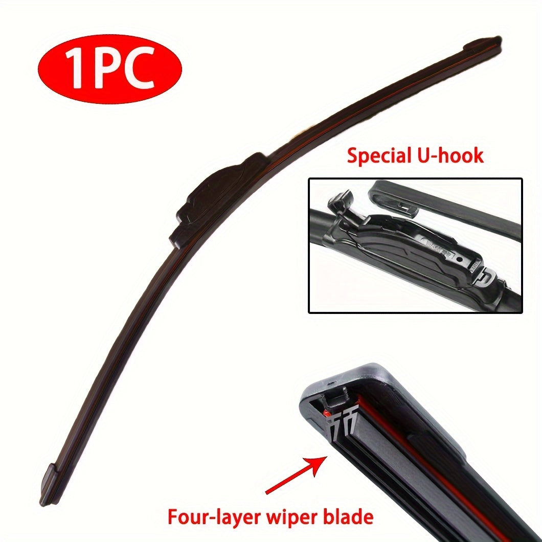 Limpiaparabrisas de coche premium con gancho en forma de U, 4 tiras de goma, silencioso y duradero