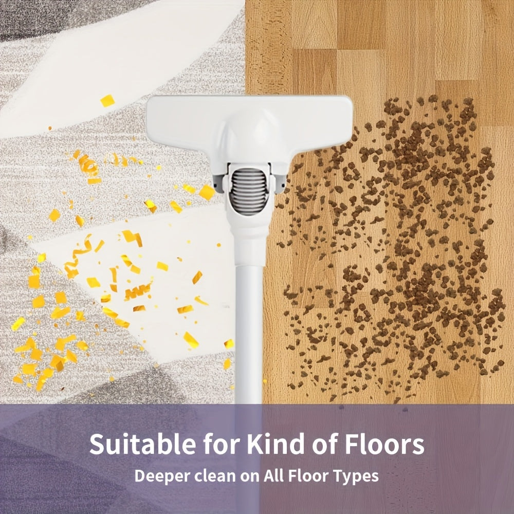 HC-102 Мощный беспроводной пылесос с антизапутывающейся щеткой, длительным временем работы от аккумулятора, перезаряжаемый и тихой работой. Многоуровневая фильтрация для твердых полов, ковров и шерсти домашних животных