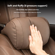 Luxury Car Seat Cushions Set for Headrest and Waist Support Nappa Leather