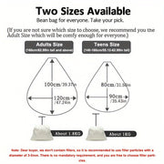 Yumshoq portativ lovish va lager uchun yuviladigan matodan tayyorlangan bo‘lakli kreslo