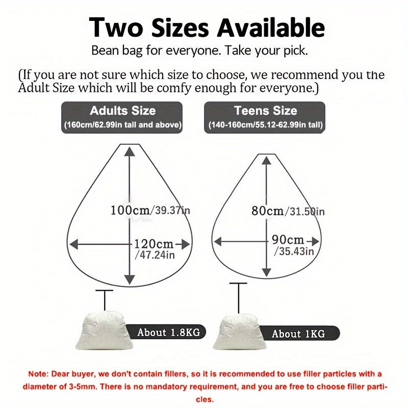 Yumshoq portativ lovish va lager uchun yuviladigan matodan tayyorlangan bo‘lakli kreslo