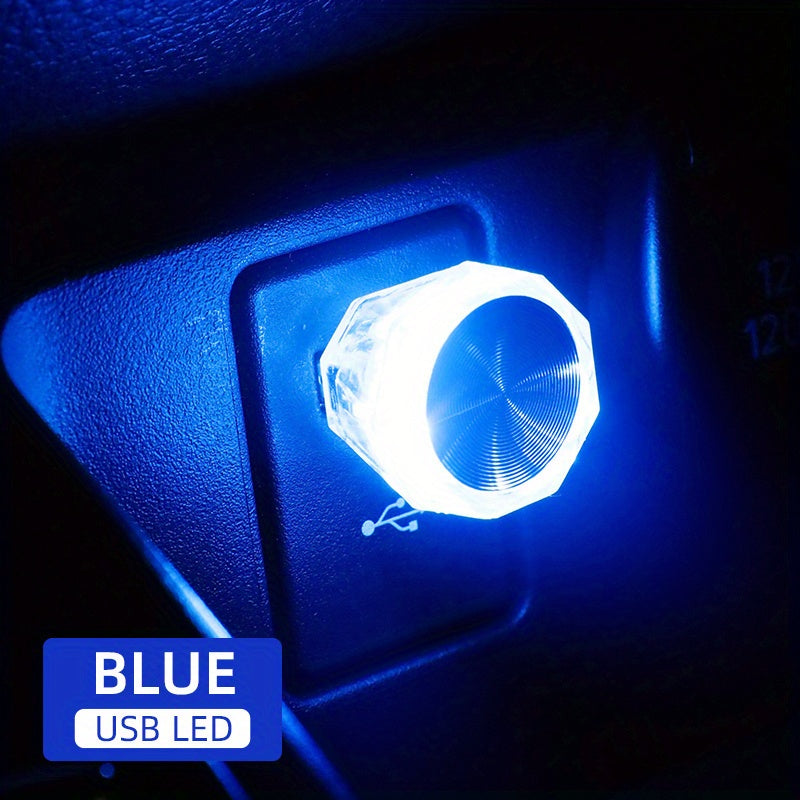 Luz de ambiente LED para coche USB, lámpara de estado de ánimo para interiores, lámpara decorativa portátil, súper brillante