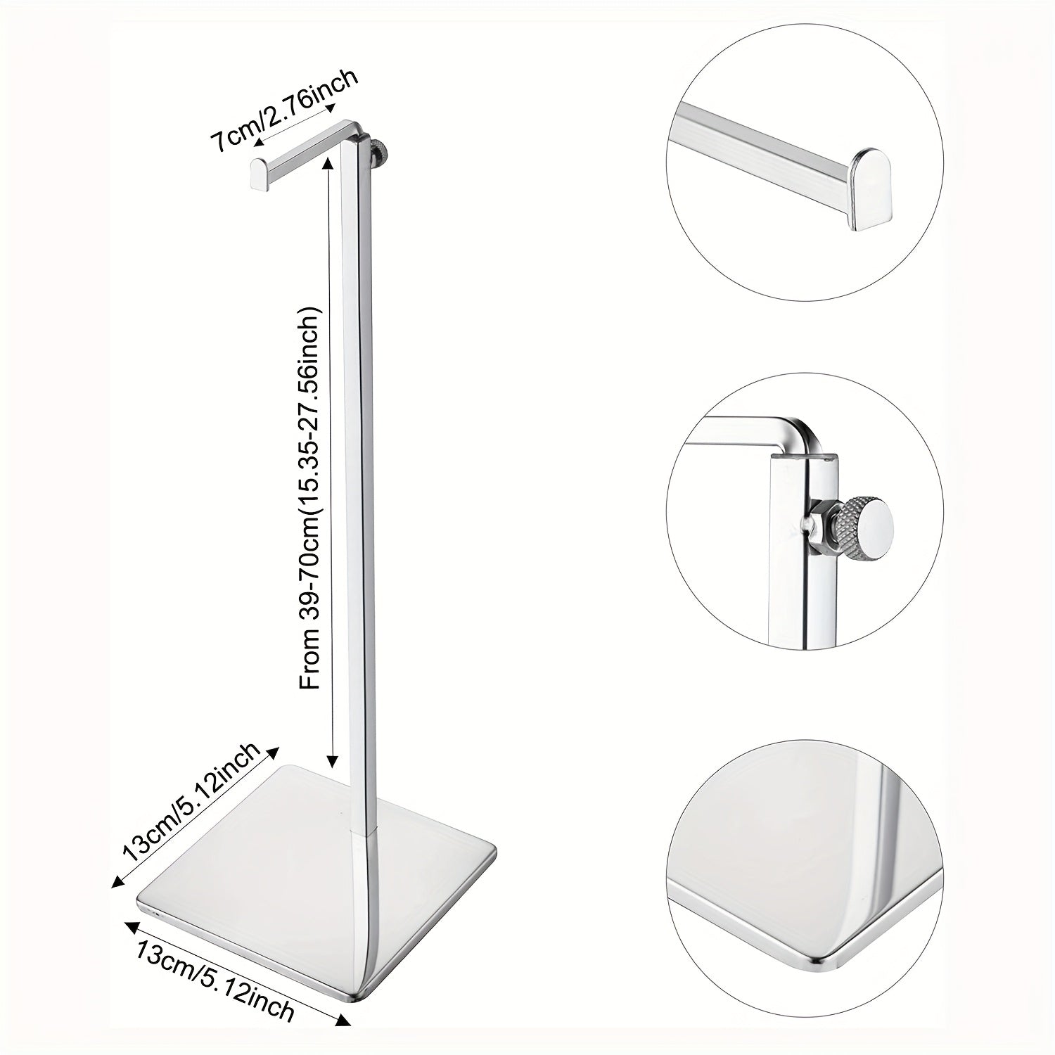 Adjustable Metal Purse Display Stand with Weighted Base for Retail and Home